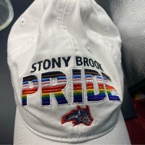 Stony Brook University Seawolves Pride Game Baseball Hat  White Adjustable VTG